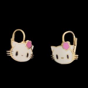 Hello kitty style 585 Italian gold earings